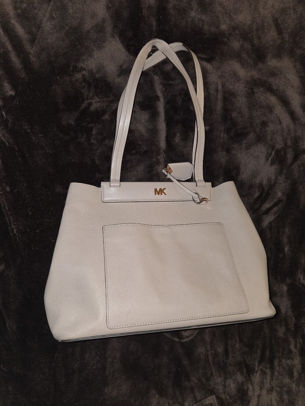 Michael Kors Light Gray Pebbled Leather Tote Bag
